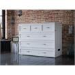Catania Modern Wood Full Murphy Bed Chest with Mattress in White