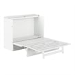 Catania Modern Wood Full Murphy Bed Chest with Mattress in White