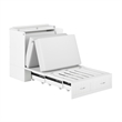 Catania Modern Wood Twin XL Murphy Bed Chest with Mattress in White