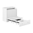 Catania Modern Wood Twin XL Murphy Bed Chest with Mattress in White
