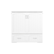 Catania Modern Wood Twin XL Murphy Bed Chest with Mattress in White