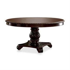 Catania Modern / Contemporary Wood Pedestal Dining Table in Brown Cherry