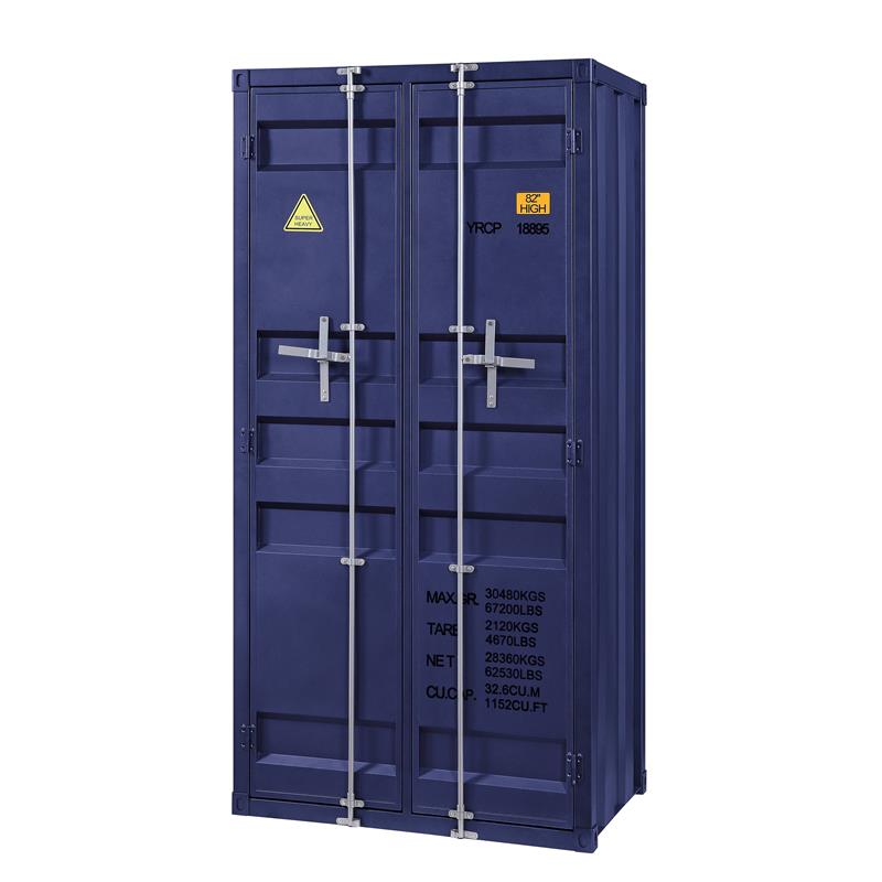 Catania Modern / Contemporary Catania Cargo Wardrobe (Double Door) in Blue