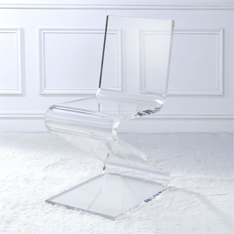 Catania Modern / Contemporary Acrylic Z-Chair in Clear Finish
