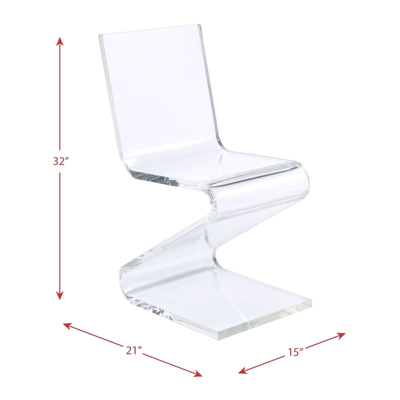 Catania Modern / Contemporary Acrylic Z-Chair in Clear Finish