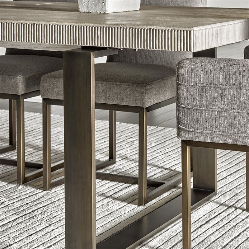 Catania Robards Butterfly Leaf Wood Dining Table in Quartz Gray