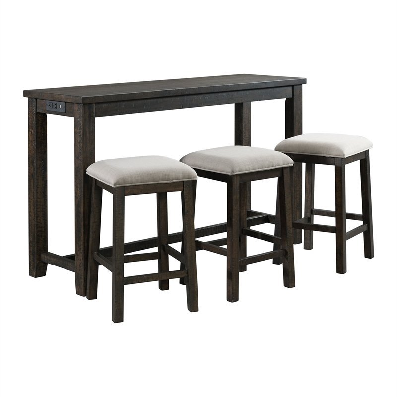 Catania Modern / Contemporary Multipurpose Bar Table Set in Brown