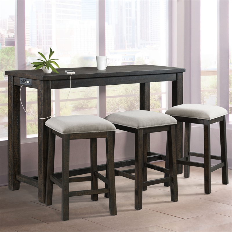 Catania Modern / Contemporary Multipurpose Bar Table Set in Brown