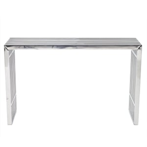 Catania Modern / Contemporary Metal Console Table in Silver Finish