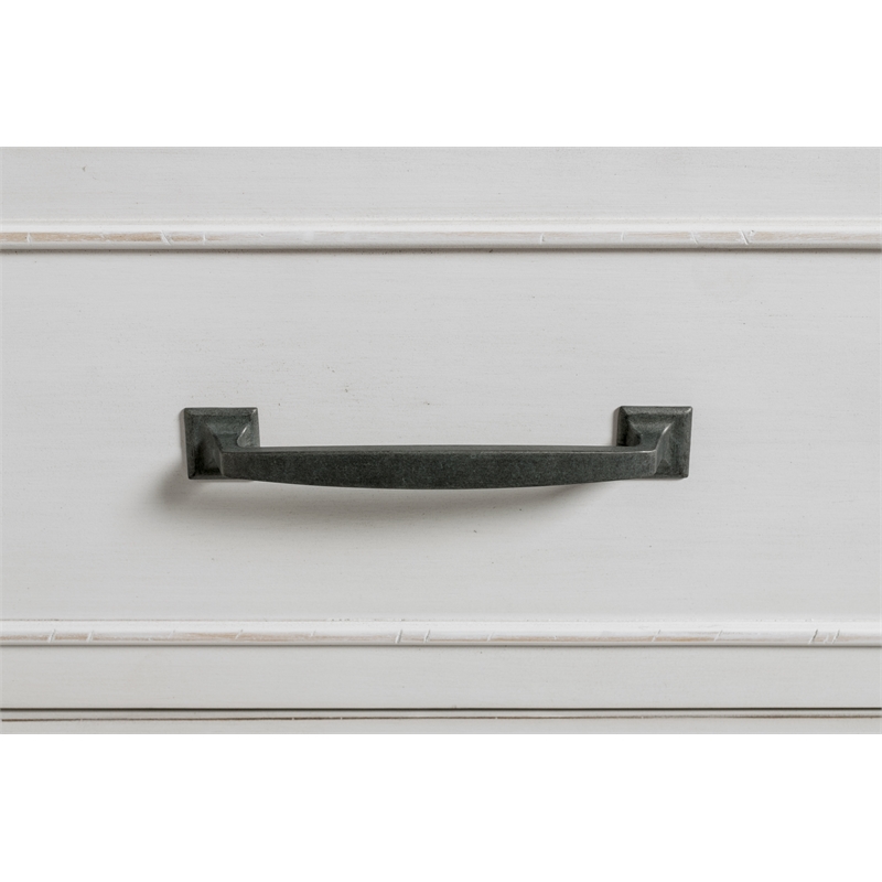 Catania Modern / Contemporary 3 Drawer Armoire White with Gray Top