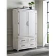 Catania Modern / Contemporary 3 Drawer Armoire White with Gray Top