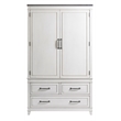 Catania Modern / Contemporary 3 Drawer Armoire White with Gray Top