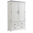 Catania Modern / Contemporary 3 Drawer Armoire White with Gray Top