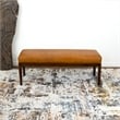 Catania Mid-Century Modern Rectangular Genuine Leather Bench in Tan