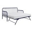 Catania Modern / Contemporary Metal Daybed with Trundle in Navy Blue