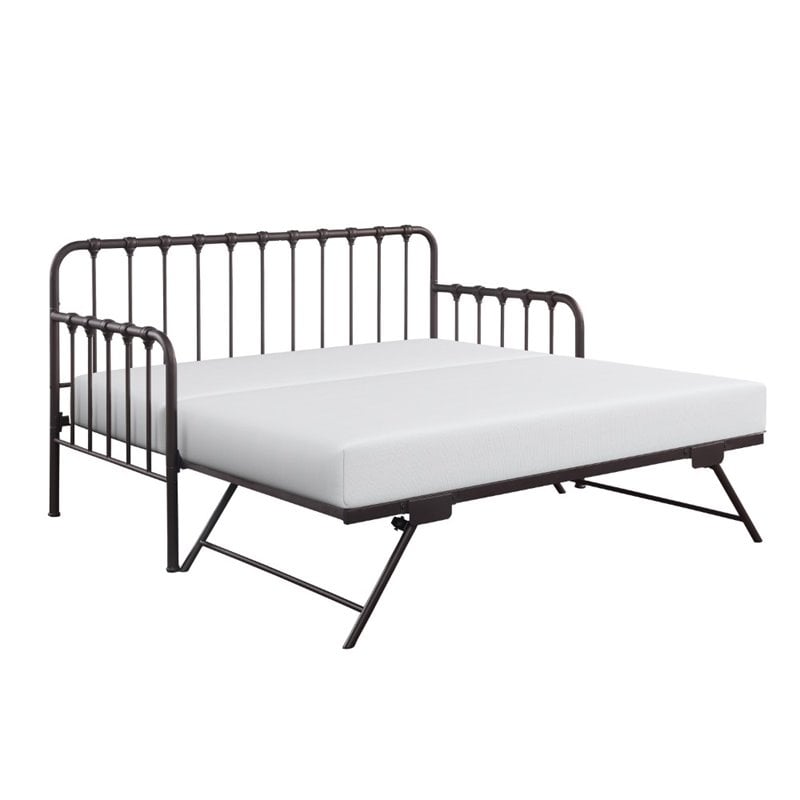 Catania Modern / Contemporary Metal Daybed with Trundle in Dark Bronze