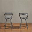 Catania Metal Swivel Counter Height Chair in Gray (Set of 2)