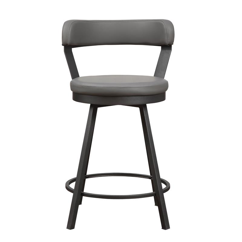 Catania Metal Swivel Counter Height Chair in Gray (Set of 2)