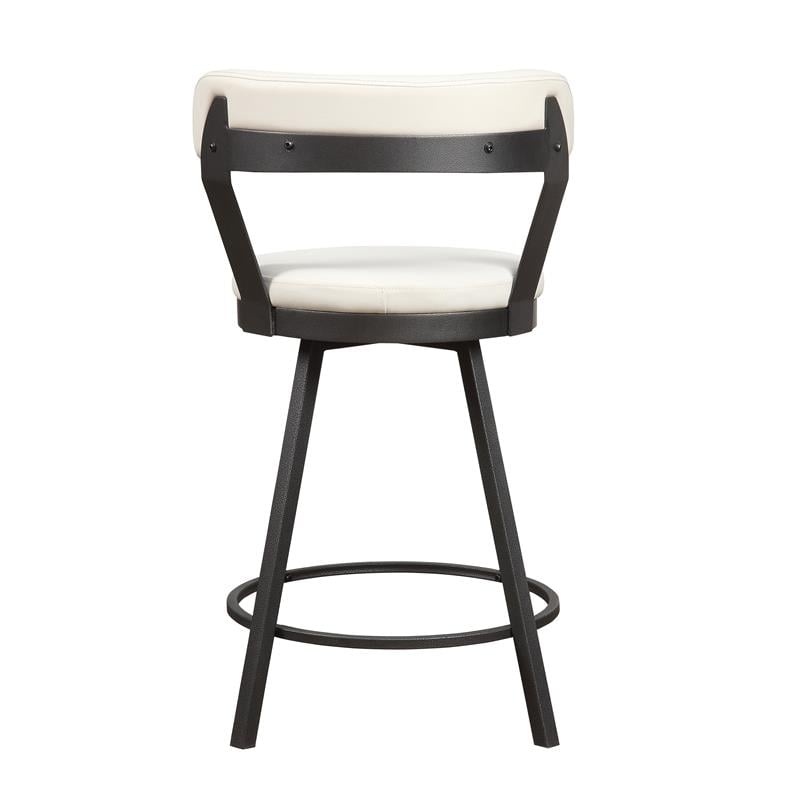 Catania Metal Swivel Counter Height Chair in White (Set of 2)