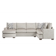 Catania 2-Piece Sectional with Accent Pillows in Cream Finish