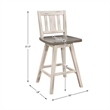 Catania Slat Back Counter Height Dining Swivel Chair in White (Set of 2)