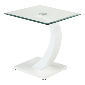 Catania Modern / Contemporary Navarre Glass End Table with White Base
