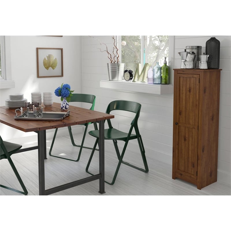 Catania Modern / Contemporary Single Door Kitchen Pantry in Old Fashion Pine