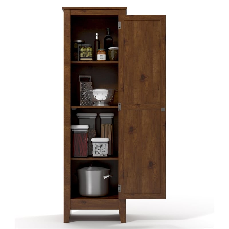 Catania Modern / Contemporary Single Door Kitchen Pantry in Old Fashion Pine