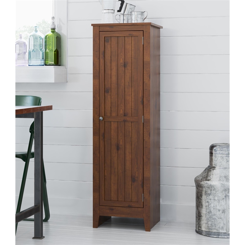 Catania Modern / Contemporary Single Door Kitchen Pantry in Old Fashion Pine