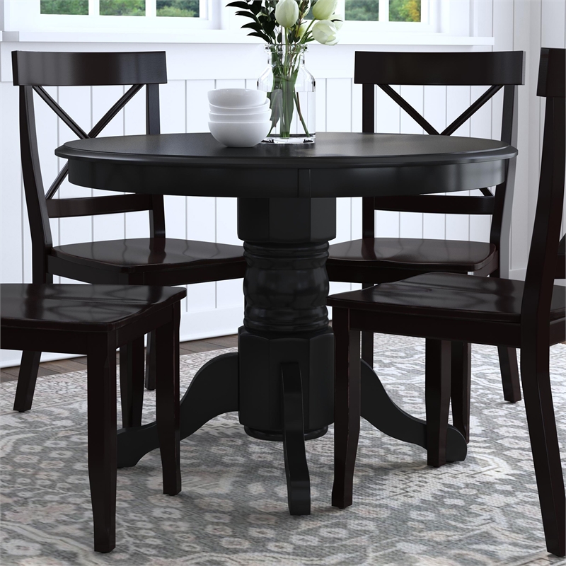Catania Modern / Contemporary Blair Wood Dining Table in Black Finish