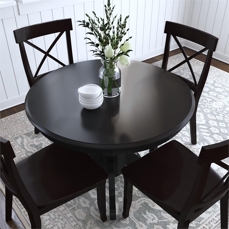 Catania Modern / Contemporary Blair Wood Dining Table in Black Finish