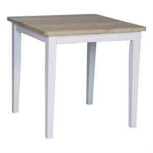 Catania Modern Square Casual Dining Table in White and Natural