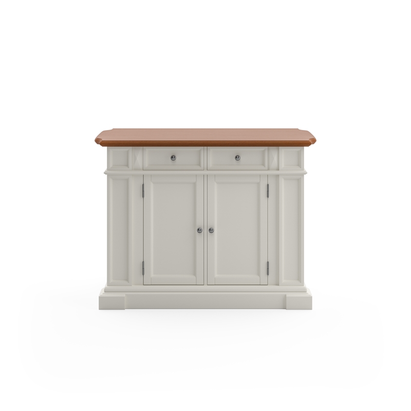 Catania Modern / Contemporary Wood Kitchen Island in Off White Finish