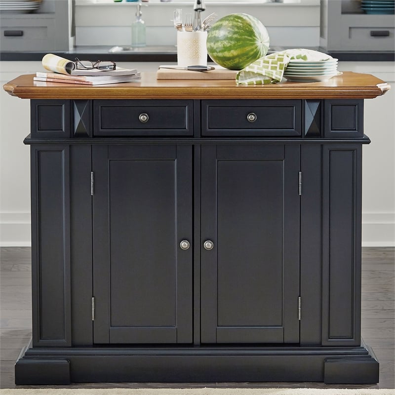 Catania Modern / Contemporary Wood Kitchen Island in Black Finish