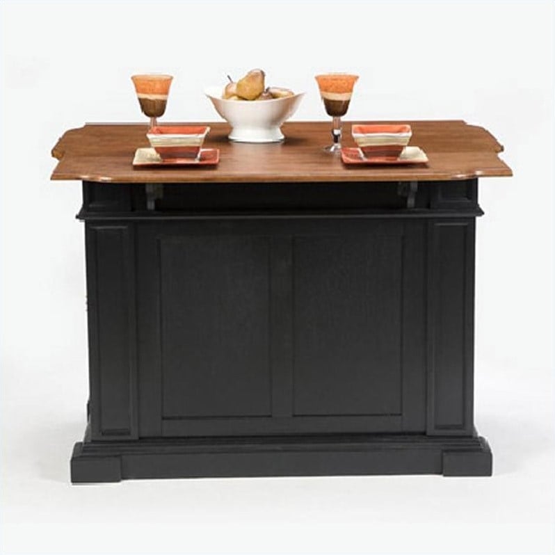Catania Modern / Contemporary Wood Kitchen Island in Black Finish