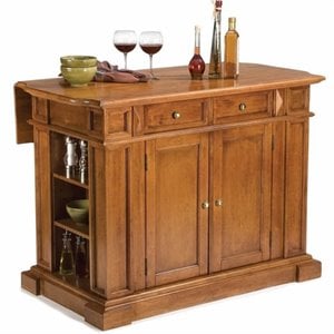Catania Modern / Contemporary Wood Kitchen Island in Brown Finish