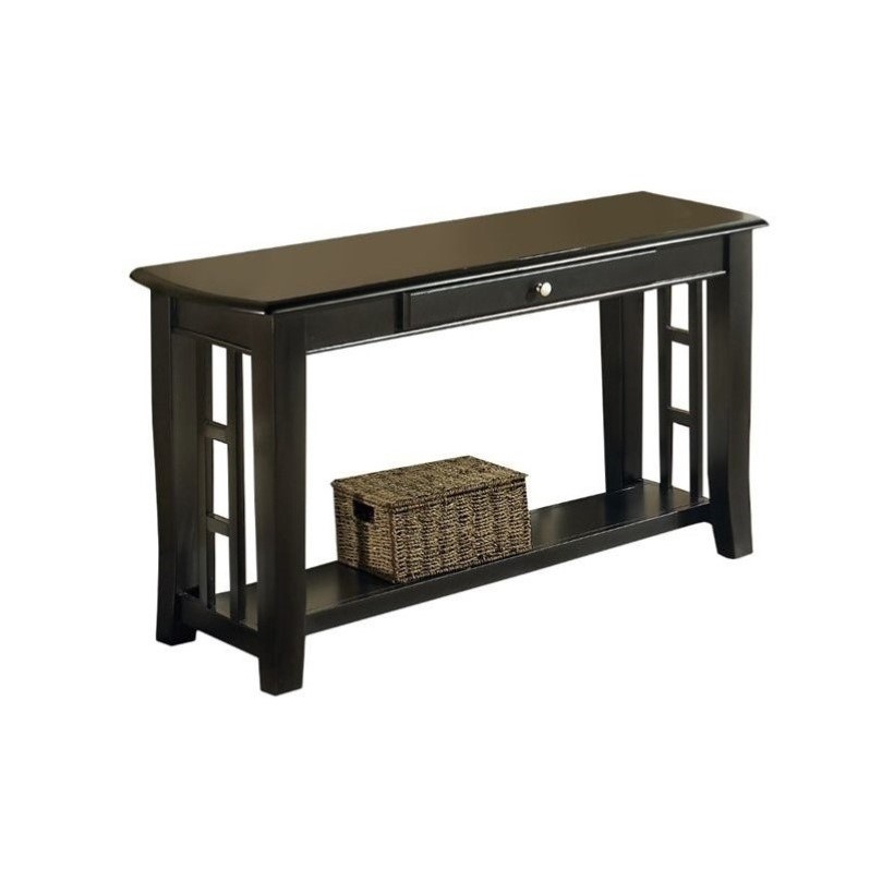 Catania Modern 1-drawer Wood Sofa Table with Storage in Black