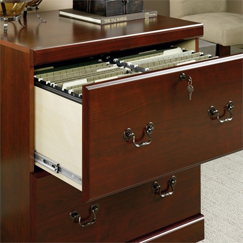 Catania 2-Drawer Transitional Engineered Wood File Cabinet in Classic Cherry