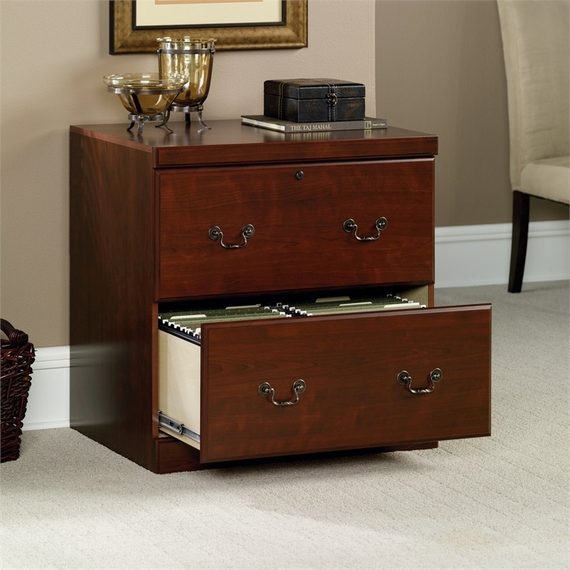 Catania 2-Drawer Transitional Engineered Wood File Cabinet in Classic Cherry
