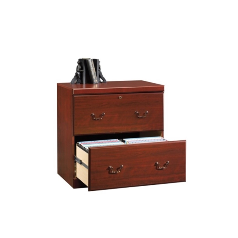 Catania 2-Drawer Transitional Engineered Wood File Cabinet in Classic Cherry