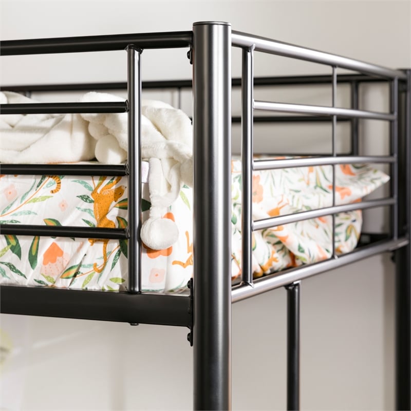 Catania Modern / Contemporary Metal Twin Loft Bunk Bed in Black