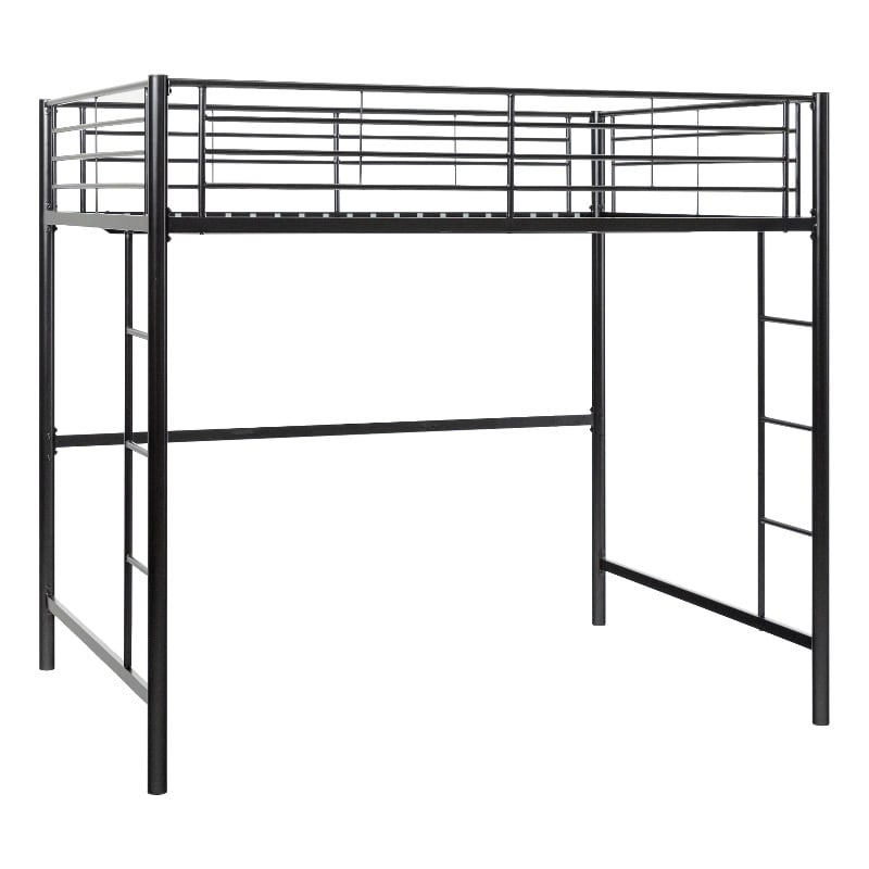 Catania Modern / Contemporary Metal Twin Loft Bunk Bed in Black