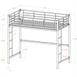 Catania Modern / Contemporary White Premium Metal Twin Loft Bunk Bed