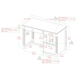 Catania Engineered Wood Writing Desk with Solid Wood Legs and Hutch in White