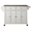 Catania Modern / Contemporary Gray Granite Top Kitchen Cart in White
