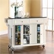 Catania Modern / Contemporary Black Granite Top Kitchen Cart in White