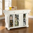 Catania Modern / Contemporary Natural Wood Top Kitchen Island in White