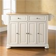 Catania Modern / Contemporary Natural Wood Top Kitchen Island in White