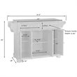 Catania Modern / Contemporary Stainless Steel Top Kitchen Island in White