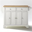 Catania Modern / Contemporary Natural Wood Top Kitchen Island in White